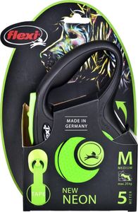 Flexi Smycz automatyczna NEW NEON taśma M 5m zielona 4