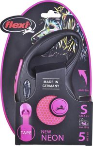 Flexi Smycz automatyczna New Neon S taśma 5 m kol. różowy 4