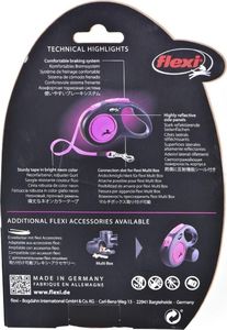 Flexi Smycz automatyczna New Neon M taśma 5 m kol. różowy 5