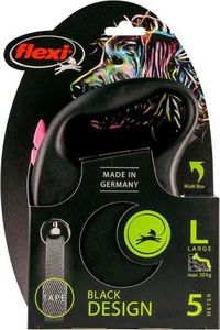 Flexi Smycz automatyczna Black Design L taśma 5 m kol. różowy 2