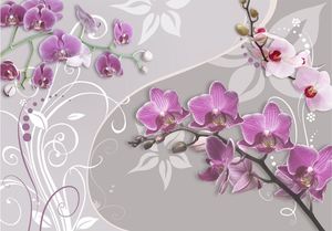 DecoNest Fototapeta - Lot purpurowych orchidei - 350X245 1