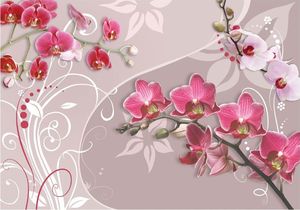 DecoNest Fototapeta - Lot różowych orchidei - 350X245 1