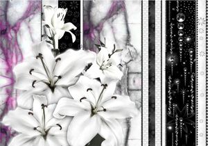 DecoNest Fototapeta - Płaczące lilie na fioletowym marmurze - 400X280 1