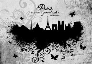 DecoNest Fototapeta - Paris is always a good idea - black and white - 200X140 1