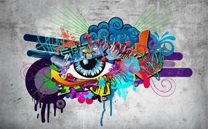 DecoNest Fototapeta - Graffiti eye - 100X70 1