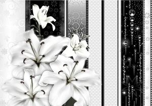 DecoNest Fototapeta - Płaczące lilie w bieli - 100X70 1