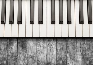 DecoNest Fototapeta - Zainspirowane Chopinem - szare drewno - 100X70 1