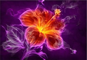 DecoNest Fototapeta - Ognisty kwiat w purpurze - 100X70 1