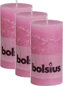 Bolsius Świeca rustykalna BOLSIUS 54H 13CM RÓŻOWA 3szt. 1