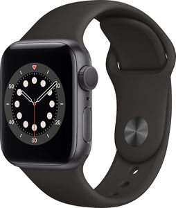 Smartwatch Apple Watch Series 6 GPS 40mm Gray Alu Black Sport Czarny  (MG133WB/A) 1