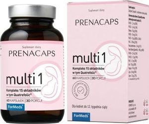 Formeds PRENACAPS MULTI 1 kompleks 15 składników dla kobiet do 12. tygodnia ciąży - FORMEDS 1