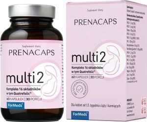 Formeds PRENACAPS MULTI 1 kompleks 16 składników dla kobiet od 13. tygodnia ciąży i karmiących piersią. - FORMEDS 1