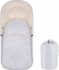 Springos Śpiworek do wózka 4w1, mufka, śpiwór do sanek, gondoli z torbą 90 cm szaro-beżowy UNIWERSALNY 3