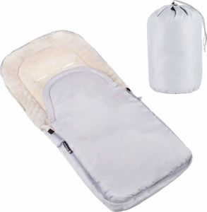 Springos Śpiworek do wózka 4w1, mufka, śpiwór do sanek, gondoli z torbą 90 cm szaro-beżowy UNIWERSALNY 6