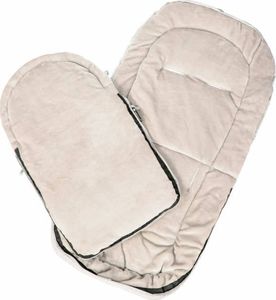 Springos Śpiworek do wózka 4w1, mufka, śpiwór do sanek, gondoli z torbą 90 cm szaro-beżowy UNIWERSALNY 8