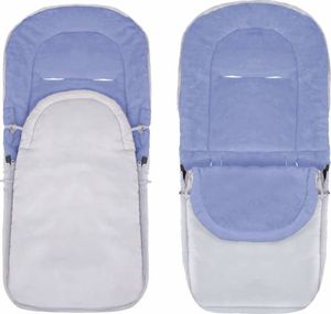 Springos Śpiworek do wózka 4w1, mufka, śpiwór do sanek, gondoli z torbą 90 cm szaro-niebieski UNIWERSALNY 2