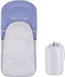 Springos Śpiworek do wózka 4w1, mufka, śpiwór do sanek, gondoli z torbą 90 cm szaro-niebieski UNIWERSALNY 4