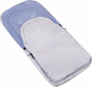 Springos Śpiworek do wózka 4w1, mufka, śpiwór do sanek, gondoli z torbą 90 cm szaro-niebieski UNIWERSALNY 6