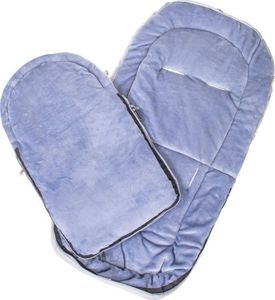 Springos Śpiworek do wózka 4w1, mufka, śpiwór do sanek, gondoli z torbą 90 cm szaro-niebieski UNIWERSALNY 7