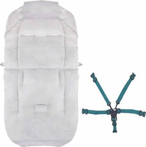 Springos Śpiworek do wózka 4w1, mufka, śpiwór do sanek, gondoli z torbą 90 cm szaro-niebieski UNIWERSALNY 8