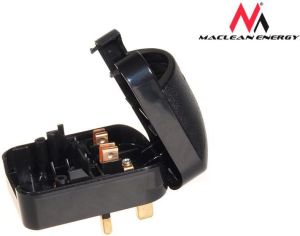 Maclean Adapter zasilania UK na Euro kątowy czarny (MCE70) 1