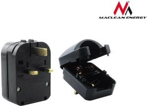 Maclean Adapter zasilania UK na Euro kątowy czarny (MCE70) 2