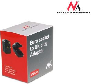 Maclean Adapter zasilania UK na Euro kątowy czarny (MCE70) 3
