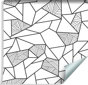 Muralo Tapeta Czarno Biały Wzór Geometryczny 1