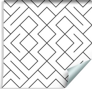 Muralo Tapeta Czarno - Biały Wzór Geometryczny 1