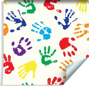 Muralo Tapeta Dla Dzieci - Kolorowe Odciski Dłoni 1