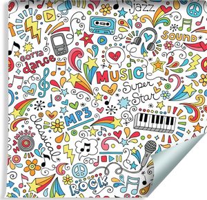 Muralo Tapeta Dla Dzieci - Kolorowy Wzór Muzyka 1