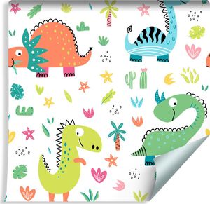 Muralo Tapeta Dla Dzieci - Zabawne Dinozaury Jak z Kreskówki 1