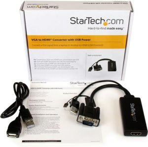 Adapter AV StarTech D-Sub (VGA) - HDMI + USB-A czarny (VGA2HDU) 5