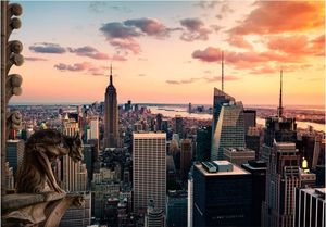 DecoNest Fototapeta - Nowy Jork: wieżowce i zachód słońca - 200X140 1