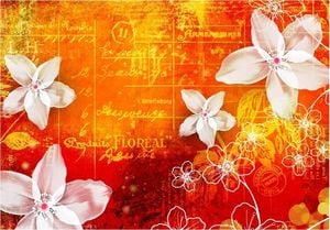 DecoNest Fototapeta - Floral notes II - 150X105 1