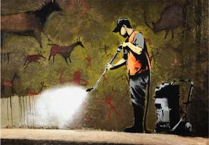 DecoNest Fototapeta - Banksy - Cave Painting - 150X105 1