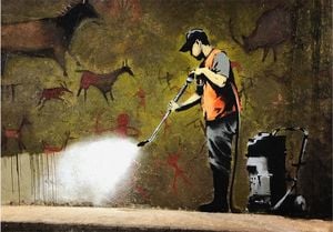 DecoNest Fototapeta - Banksy - Cave Painting - 100X70 1