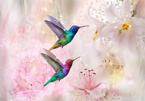 DecoNest Fototapeta - Kolorowe kolibry (różowy) - 300X210 1