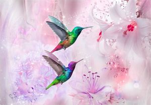 DecoNest Fototapeta - Kolorowe kolibry (fioletowy) - 300X210 1