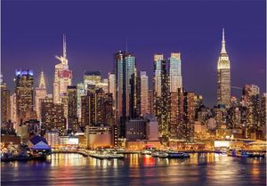 DecoNest Fototapeta - NYC: Nocne miasto - 150X105 1