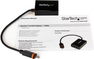 Adapter USB StarTech USB Micro D-Sub (VGA), Czarny (SLMPT2VGA) 3