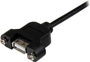 Kabel USB StarTech USB-A - USB-A 0.6 m Czarny (USBPNLAFAM2) 2