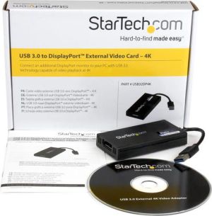 Adapter USB StarTech USB-A - DisplayPort Czarny  (USB32DP4K) 3