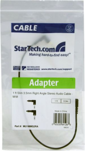 Kabel StarTech Jack 3.5mm - Jack 3.5mm 0.3m czarny (MU1MMS2RA) 3