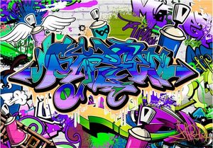 DecoNest Fototapeta - Graffiti: fioletowy motyw - 400X280 1