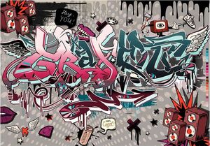 DecoNest Fototapeta - Graffiti: hej Ty! - 400X280 1