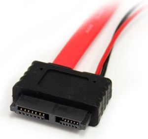 StarTech SATA - SATA Slimline + Molex, 0.3m, Czerwony (SLSATAF12) 2