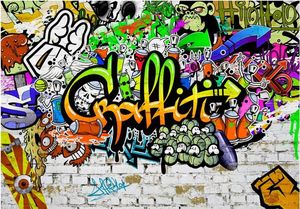 DecoNest Fototapeta - Graffiti na ścianie - 100X70 1