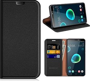 Mobesv MOBESV HTC Desire 12+ Etui Skórzane, HTC Desire 12 Plus Etui Skórzane etui / Etui na portfel / Skórzane etui, Etui na telefon / Etui ochronne z uchwytem na karty do HTC Desire 12+ / 12 Plus - Czarny 1