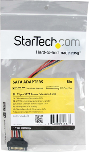 StarTech SATA 15-pin - SATA 15-pin, 0.2m, Wielokolorowy (SATAPOWEXT8) 4